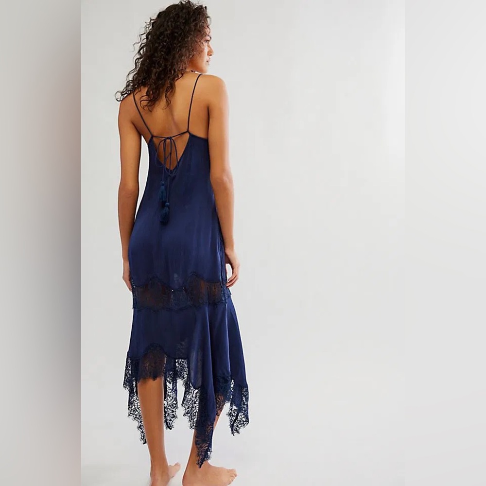 NWOT Free People x Revolve Sunsetter Maxi Slip Dress Midnight Rain Size Medium - Picture 3 of 6